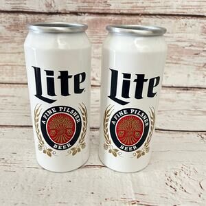 NFL Official Miller Lite Retro Style Aluminum Glass Beer Can 16 Oz
